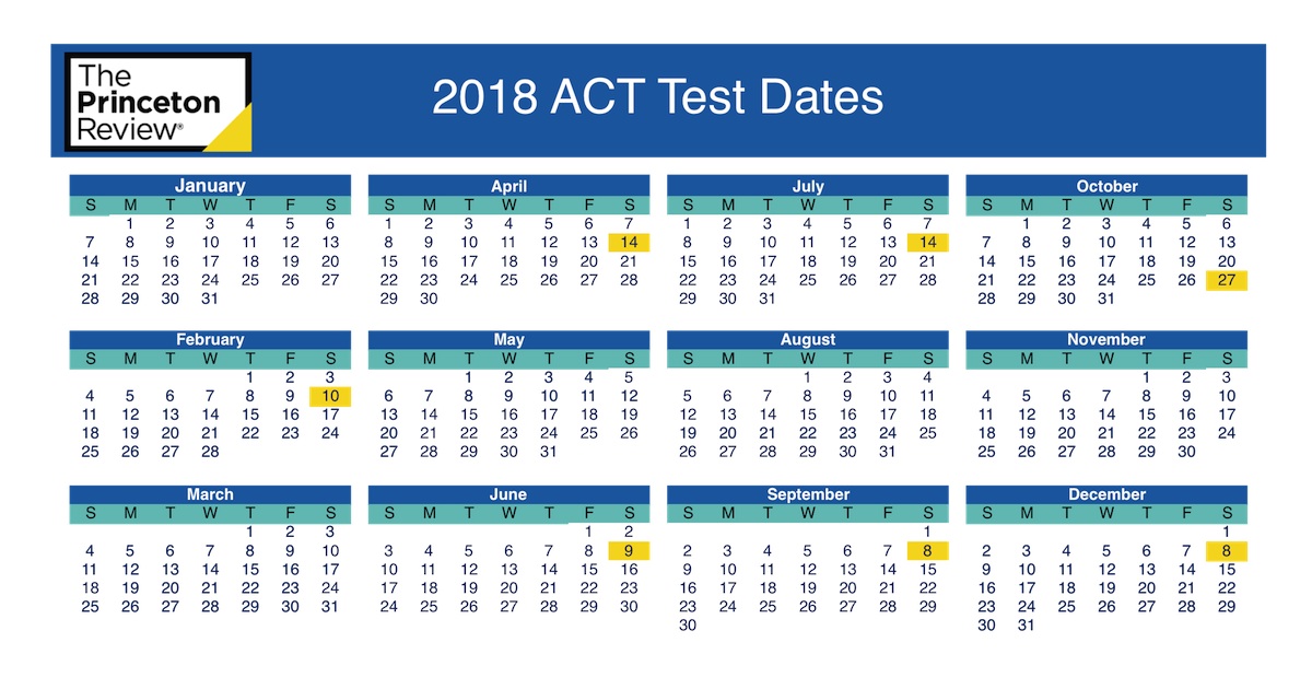 ACT Test Dates | 2018–2019 | The Princeton Review