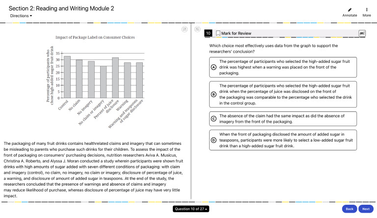 SAT Test Screenshot