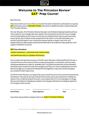 PRC Welcome Letter Templates for SAT Thumbnail